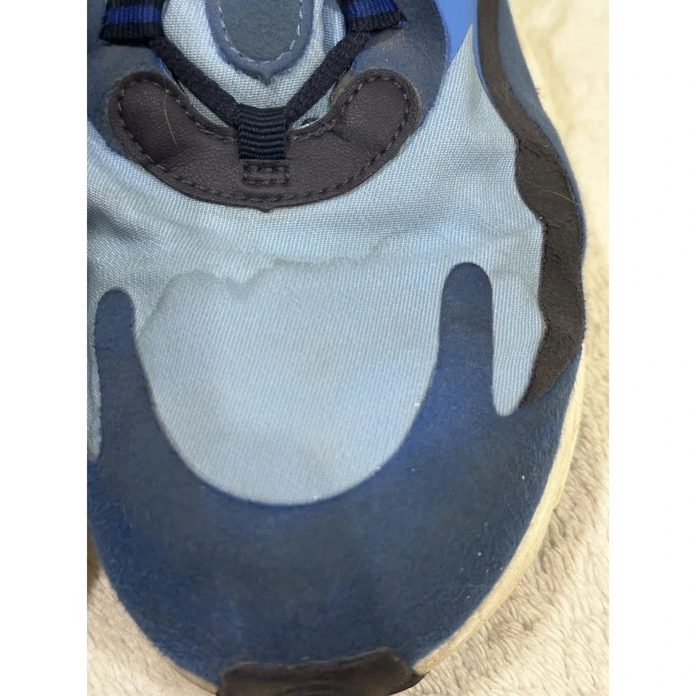 Nike Air Max 270 React Men Size 10‎ Blue Logo Running Shoes Sneakers CI3866-400